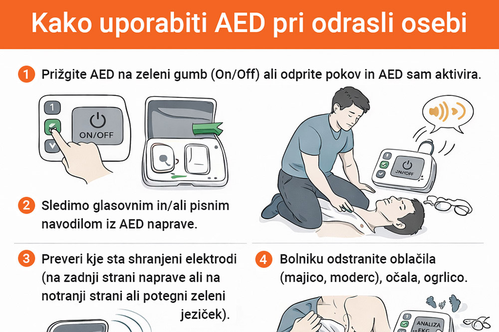 Navodila uporabe AED naprave