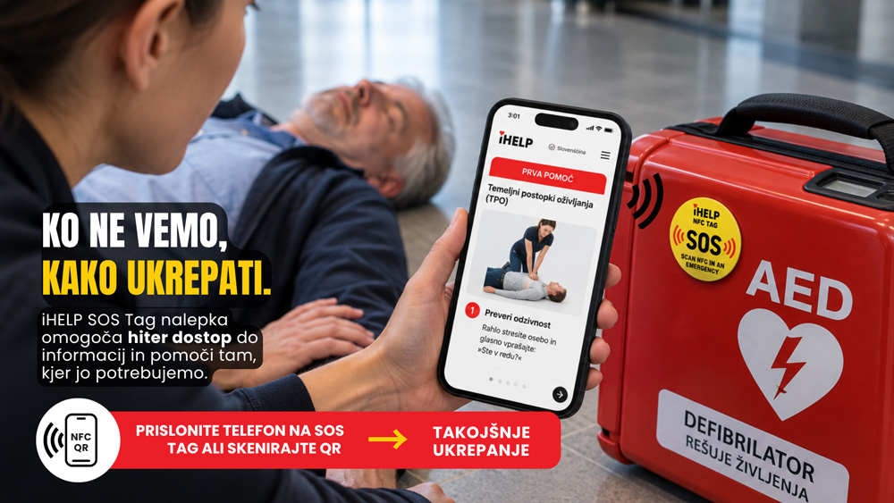 SOS NFC nalepka za AED