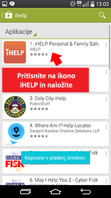 iHELP-App gefunden - Klicken auf das iHELP-Icon